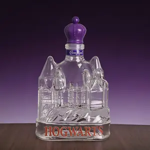 Hogwarts Castle Shaped Whiskey Bottle, 3D Sculpted Harry Potter Inspired Glass Decanter, Perfect for Wine & Spirits Lovers
