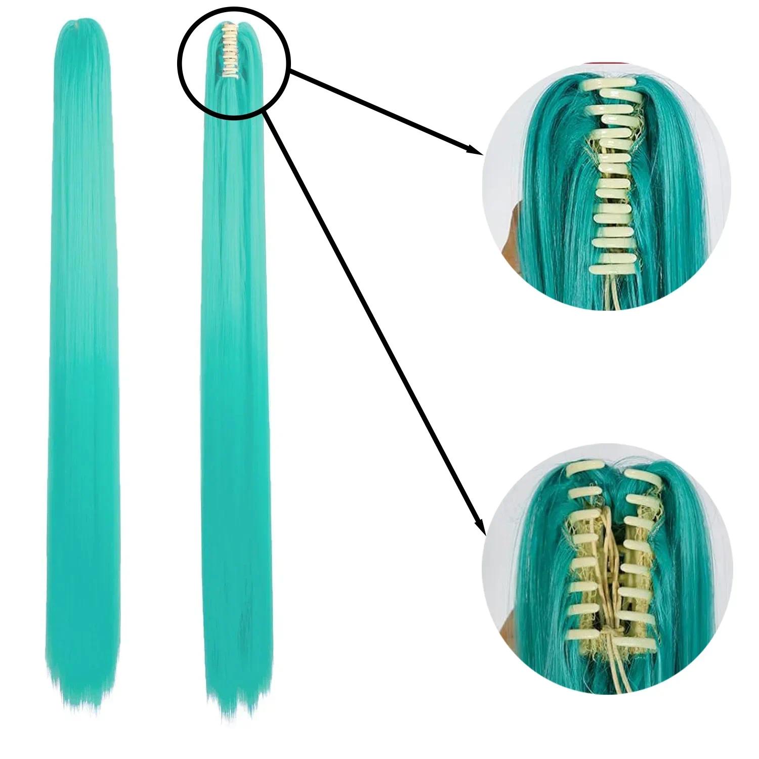 Hatsune Miku Anime Cosplay Wig, 110cm Double Ponytail Synthetic Fiber Wig, Halloween, Christmas