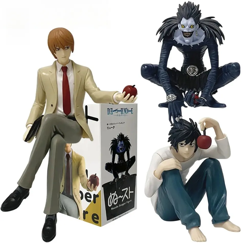 16cm Anime Death Note Light Yagami Noodle Stopper Prize Figure Holding Apple PVC Model Collectible Figurine For Collectors