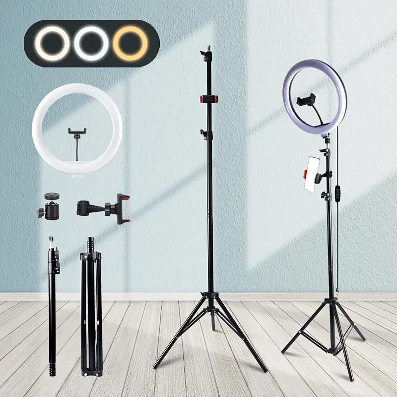 12"Ring Light with 63" Stand & 2 Phone Holders, 360° Adjustable Video Light for YouTube TikTok, Makeup,Photography, Ring Lights Compatiblewith All Cameras/Phones Selfie New Years valentine's  Content Creator Pack , Super Bowl