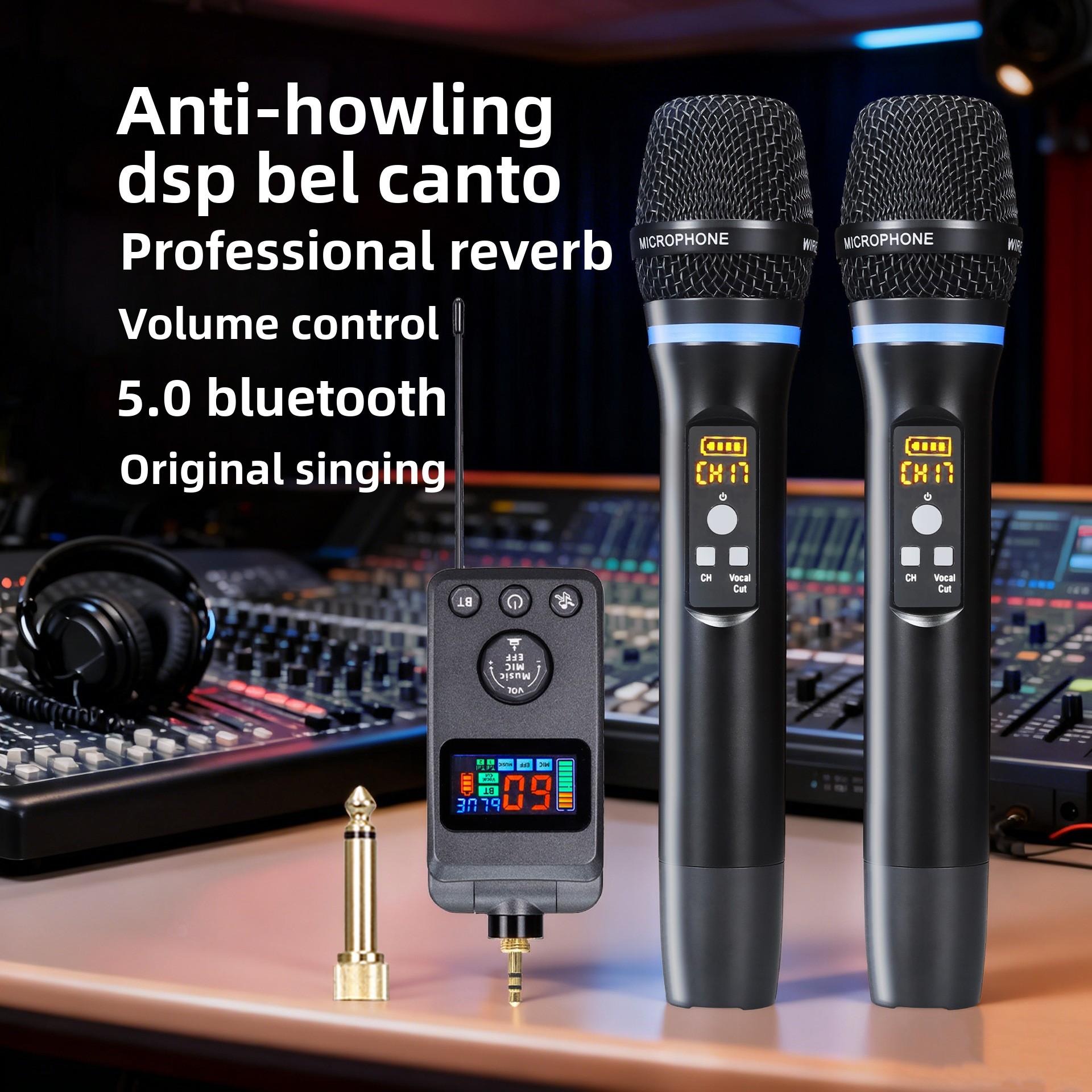 Universal DSP Wireless Microphone Anti-Howling Reverb Bluetooth Mic for Home KTV Singing Entertainment Universal DSP Wireless Microphone Anti-Howling Reverb Bluetooth Mic for Home KTV Singing Entertainment