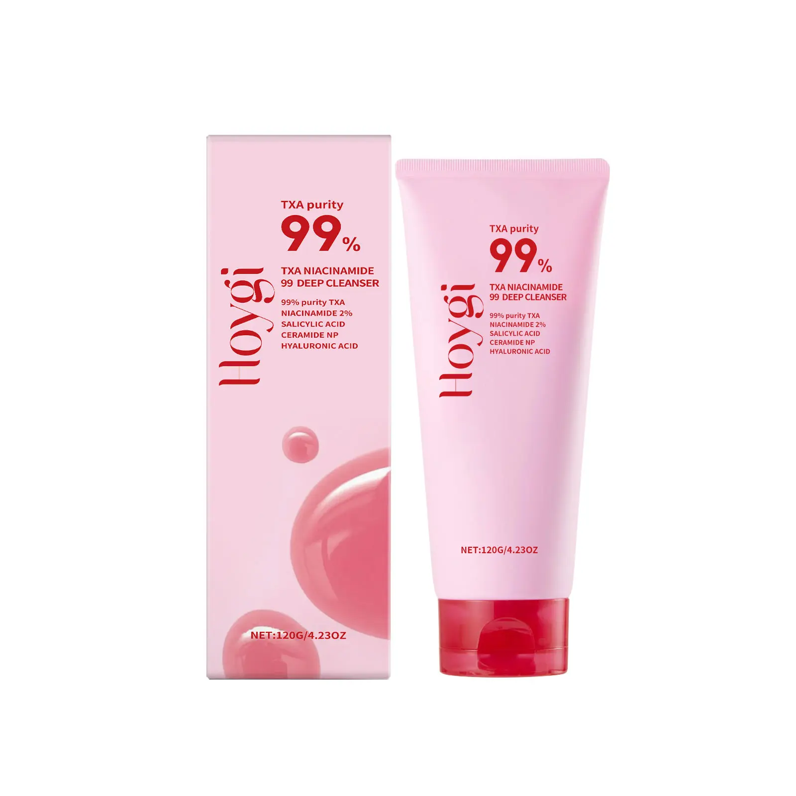 Niacinamide Facial Cleanser for Deep Pore Cleansing and Acne Treatment, Gentle Hydrating Formula with Tranexamic Acid, Deep Cleansing, Facial Cleansing,ricewhip,exfoliating,face,wash,glow,combo,Amino,Gel,skin,damage,,squalane,turmeric,,soap,bu,black,jelly