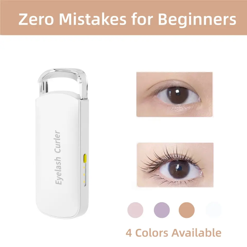 【Back to School】Heated Eyelash Curler - USB Rechargeable with Thermo-sensitive Silicone Pad, Fast Curling, Mini Lash Lifting Curler for Women & Girls, Ideal for Home & Travel, Creates Defined Curly Lashes-MM1
