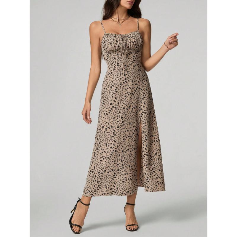 SHEIN Tall Women's Floral High Slit Sleeveless Dress