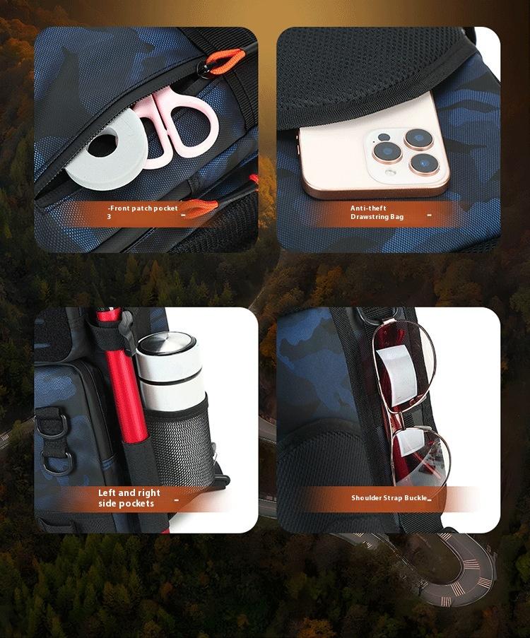 BIGWIG Tactical Sling Tackle Bag Lightweight Fishing Backpack Crossbody Storage Pack for Fishing Gear and Equipment Outdoor Sports Gift for Men SpringStatements