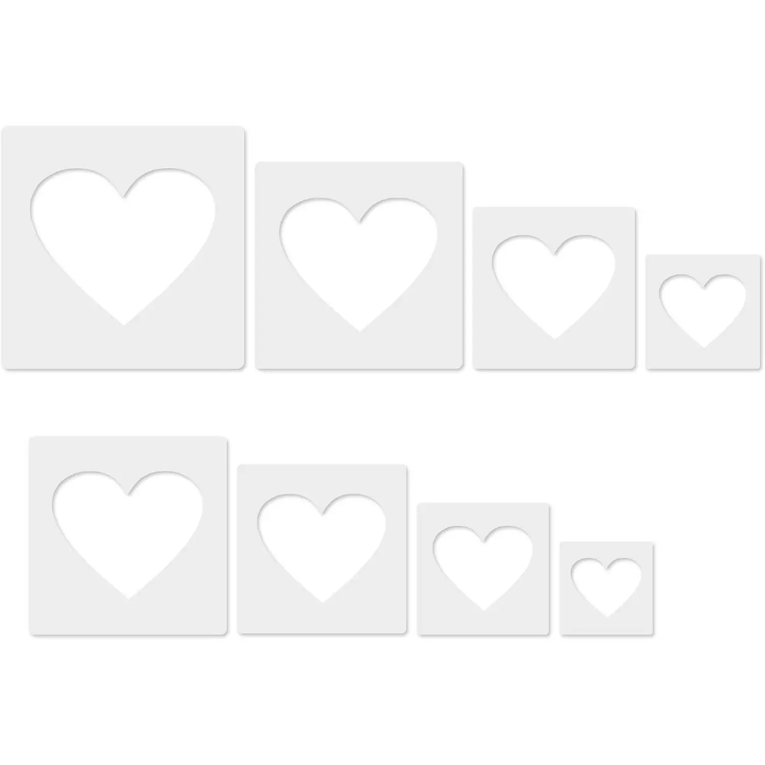Heart Stencil, 8 count Different Size Heart Stencils, Hearts Template Stencil, Large Stencil for  Painting, Painting Template for Fabric Walls Arts Pape