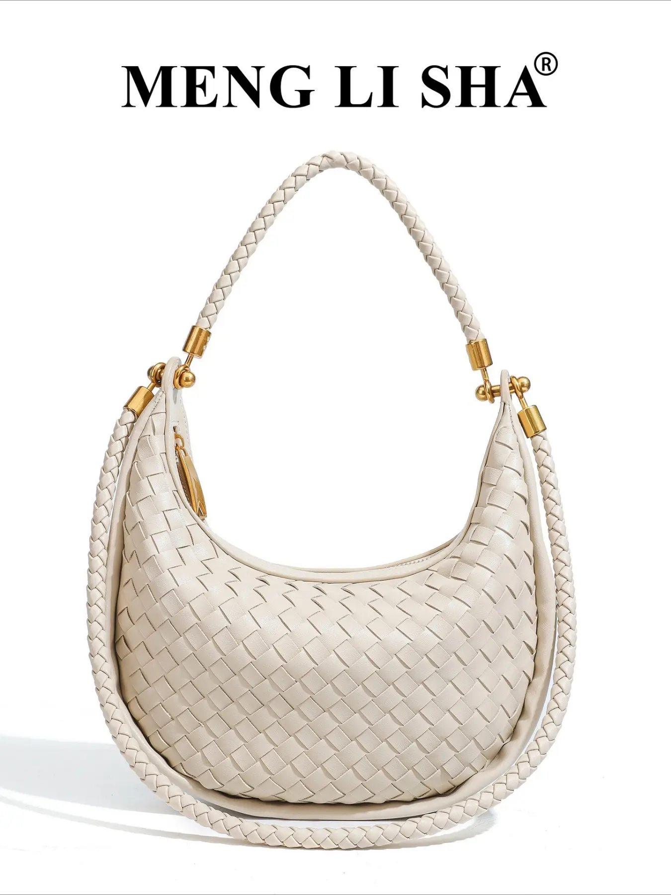 Spring and summer new woven bag women's high-end crescent bag shoulder hobo underarm bag retro fashion versatile crescent bag 2026