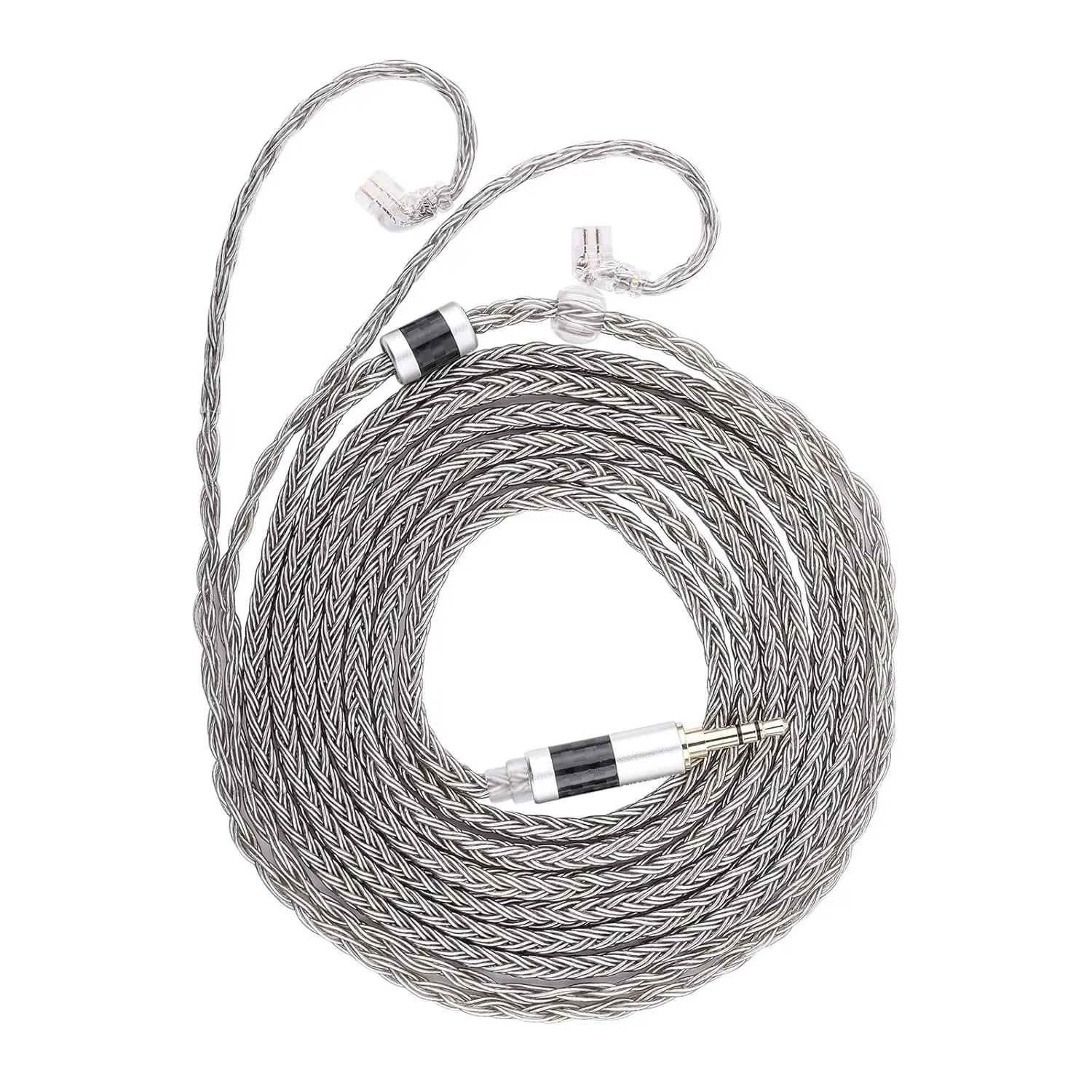 Zonie IEM Cable, 16-Core Silver Plated 2m Long 2Pin Recessed In Ear Wire for Audiophile Musicians, Wired, 16-Core Cable