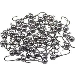50Pcs Round Lead Jig Head Hooks For Freshwater & Saltwater Fishing 1/32 1/16 1/8 oz Swimbait Jig Heads Crappie Bass Trout Fishing Hook