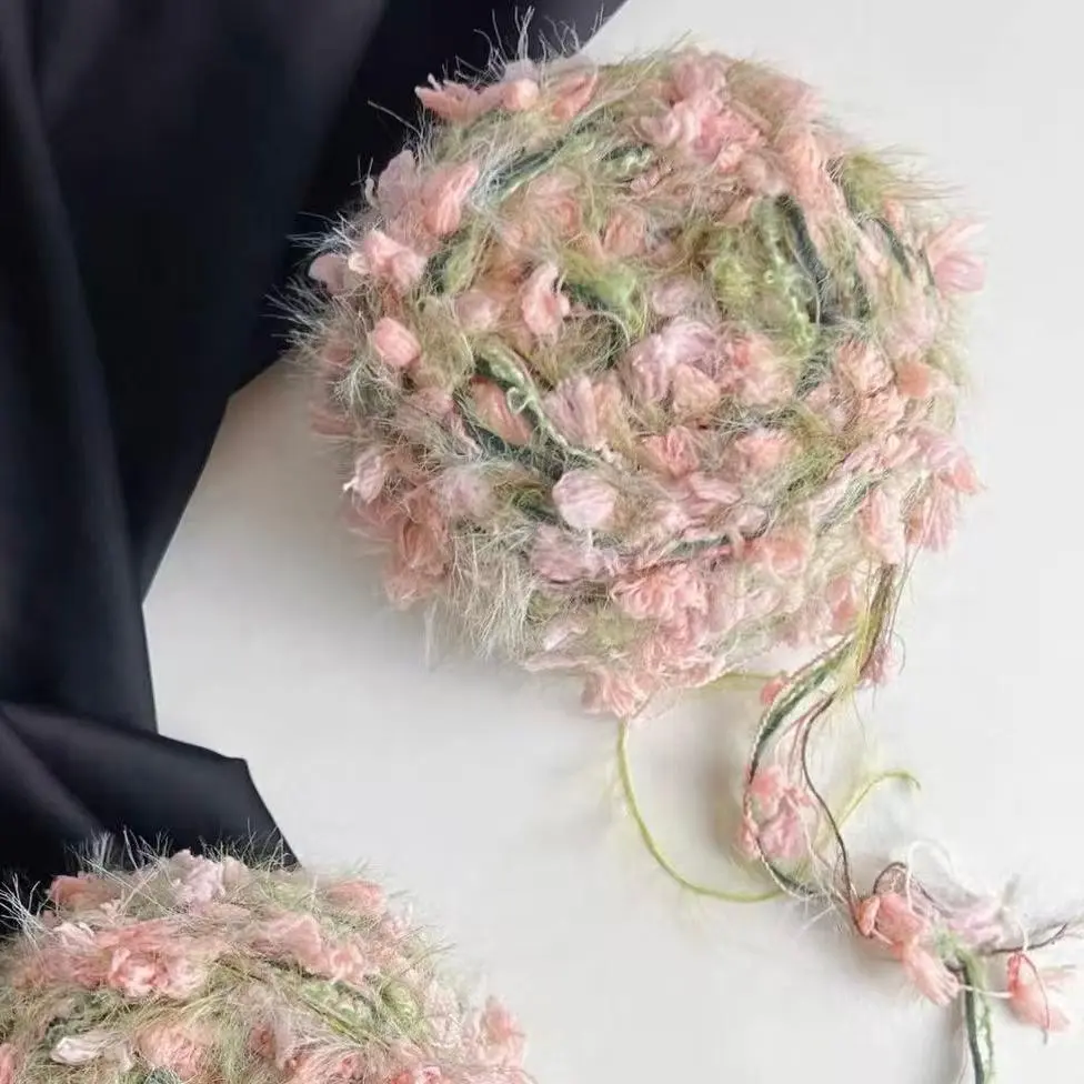 Floral Yarn for Knitting Crocheting DIY Crafts with Soft Texture Ideal for Scarves Hats Decorative Projects