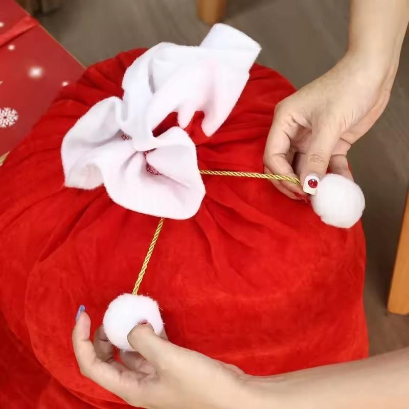 50/100x70cm Santa Claus Christmas Sack Bag Drawstring Bag, Costume Sacks for Presents, Kids Stocking Stuffer, Bags for Gifts