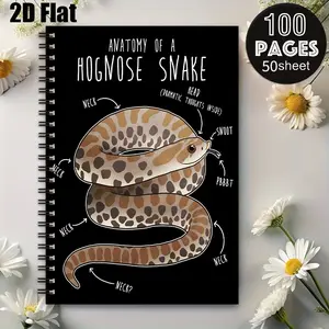1 Hognose Snake Anatomy Spiral Notebook, 5.7x8.26 Inch, High-Quality Lined Pages, Durable Coil Binding, Reptile Lover Journal for Daily Notes, Nature Study, Birthday Gift for Herpetology Enthusiasts, School Supplies, Christmas Present for Snake Fans