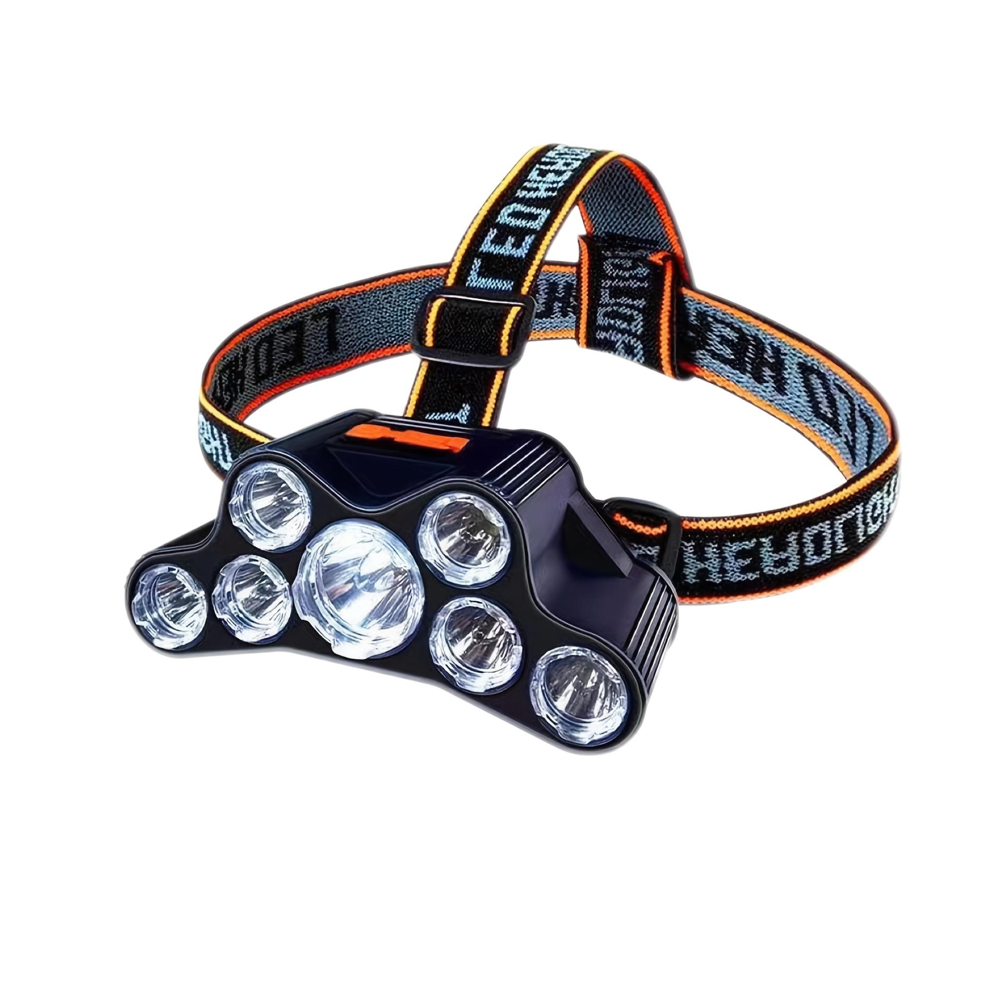 2PC Multifunctional 7LED Headlight 4 Modes Headlight Flashlight USB Rechargeable Headlight Rechargeable, Adjustable Headlight Fixture, Suitable for Camping, Outdoor Running, Hunting, Hiking, Camping