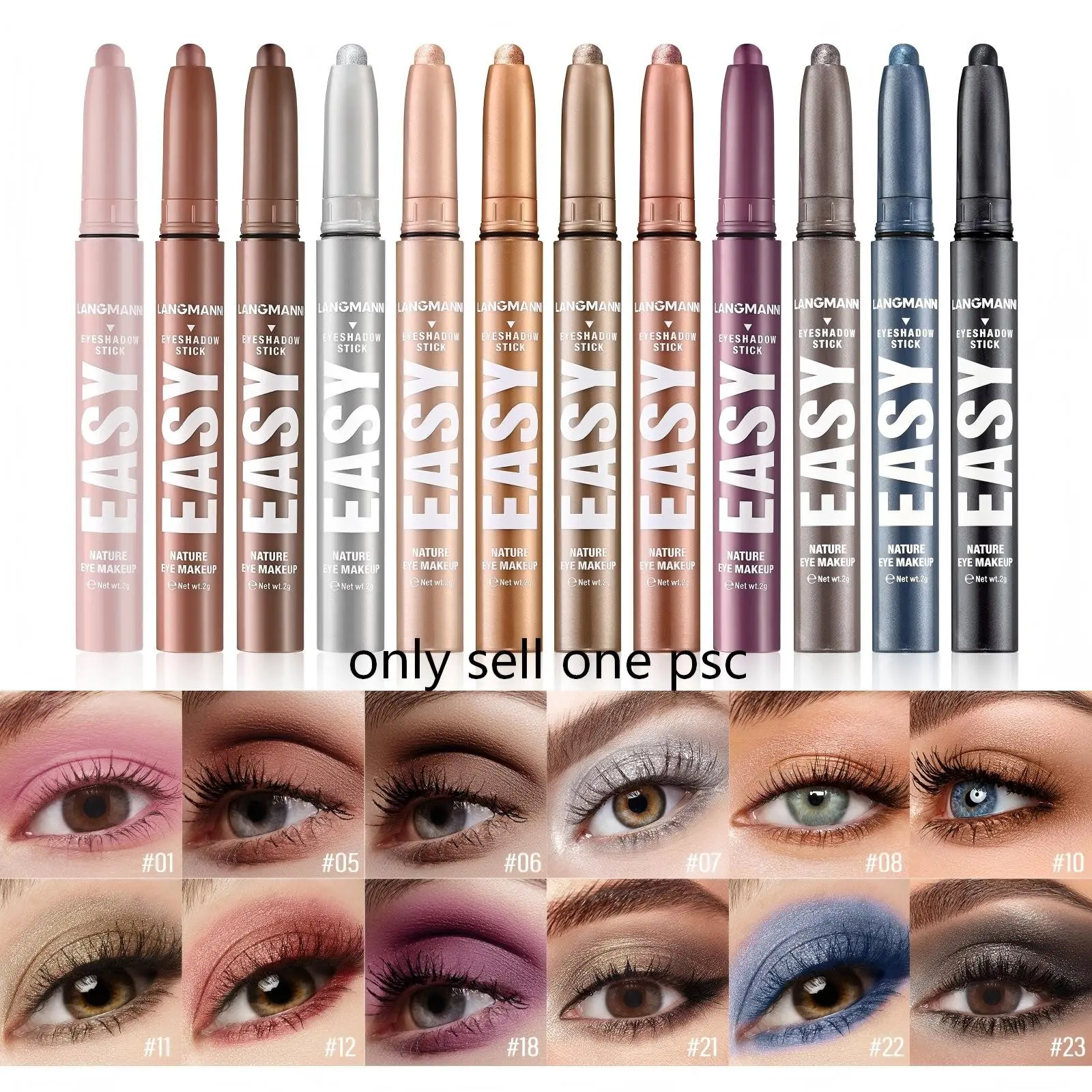 Long-Lasting Matte Eyeshadow Stick, Multi-Color Blending, Easy Application, Suitable for Day and Night Makeup, Long-Wear Formula