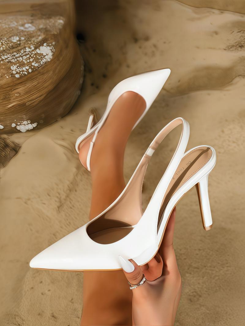 Women's Elegant Stilettos, Pointed Toe Patent Leather High Heels, Slip-On Sexy Shoes for All Seasons, Versatile Fashion Footwear