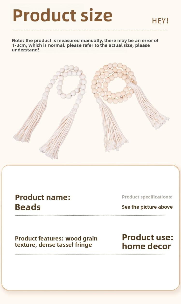 Boho Handmade Wood Bead Garland with Tassels, Natural Wood Beads Curtain Tieback, Farmhouse Rustic Home Decor for Living Room Bedroom, Perfect for Boho Interior Design, Wall Hanging Accent Boho Handmade Wood Bead Garland with Tassels, Natural Wood Beads Curtain Tieback, Farmhouse Rustic Home Decor for Living Room Bedroom, Perfect for Boho Interior Design, Wall Hanging Accent