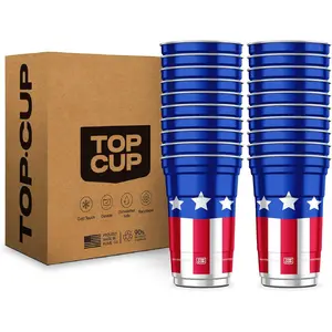 America's 250th Birthday 20 oz Reusable Aluminum Party Cups 20 Count | Durable, Reusable & Recyclable, Made in USA