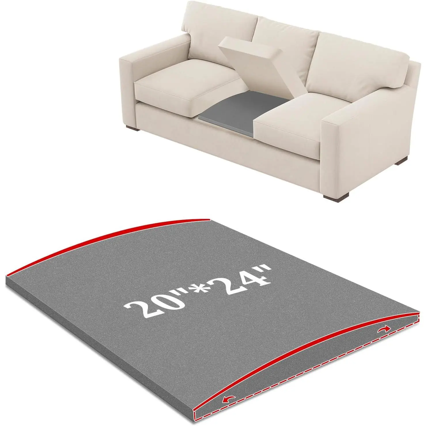 Couch Supports for Sagging Couch Supporter for The High Density Foam 24 "X 20" Furniture Seat Sagging Repair Set of 1