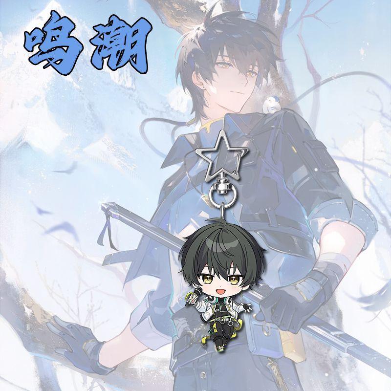 Anime Ciaccona Carlotta Wuthering Waves Q-version Star KeyChain Key Chain Pendant Kawaii Figure Acrylic Keyring Birthday Gifts