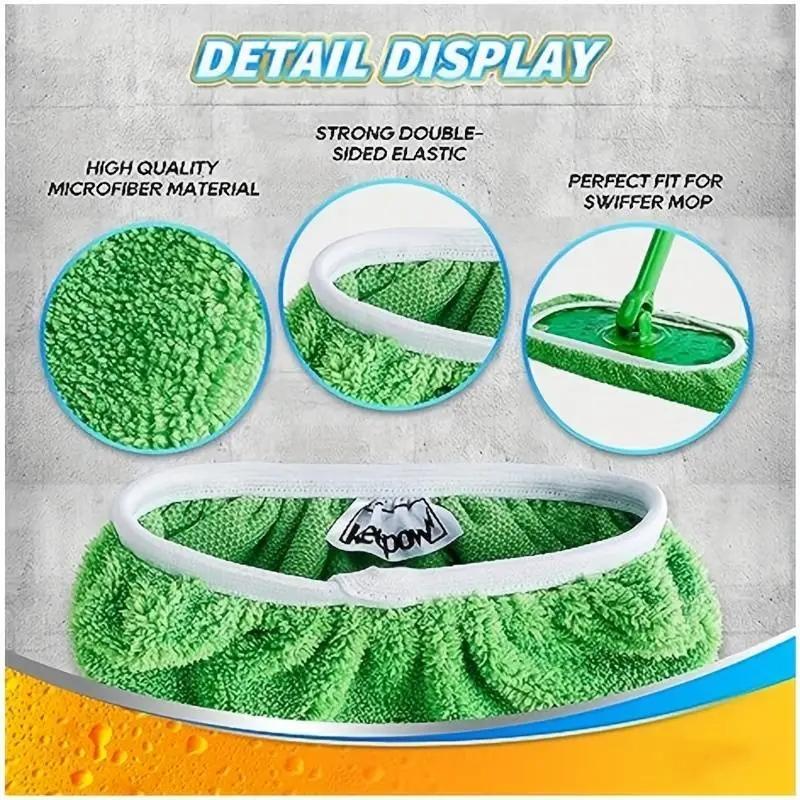 5, 10, 15, or 20 Pcs Reusable Microfiber Mop Pads, Super-Absorbent Cleaning Pads for Dry and Wet Use, Compatible with Swiffer Sweeper, Home Cleaning Supplies