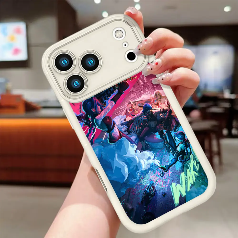 Arcane Jinx Anime Phone Case, League of Legends Arcane Poster Print Soft TPU Shockproof Protective Phone Cover for iPhone, Trendy Colorful Arcane Jinx Graphic Phone Shell for Game Fans Gift for iPhone 17 16 15 14 Pro Max 13 12 11 XR XS X