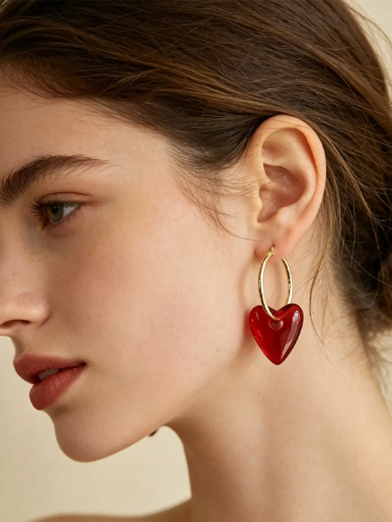 Large Heart Circle Earrings for Women, Acrylic Heart Dangle Jewelry, Perfect Gift for Valentine's Day, Wedding, Anniversary