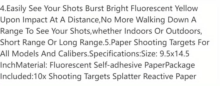 VIGEROSO 20/30pcs Large-Scale Human Silhouette Targets - High-Visibility Reactive Splatter Glow Florescent Paper Design for Accurate Range Training and Shooting Accessories - Universal Fit for All Users
