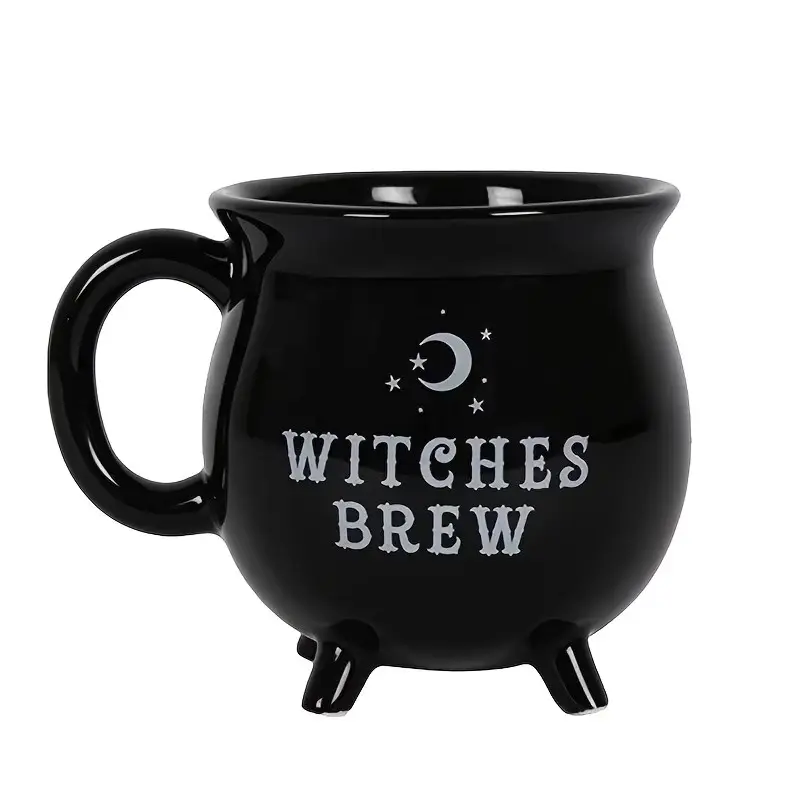 Halloween Witches Brew Witch Cauldron Coffee Mug, 12 Oz Cup, Witchy Gifts, Witchy Theme, Witch Decor, Novelty Tabletop Drinkware, Spooky