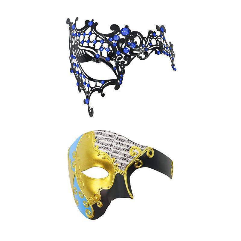 Venetian Carnival Half Face Mask, Rhinestone Phantom of the Opera One-Eye Mask for Couples & Masquerade Party