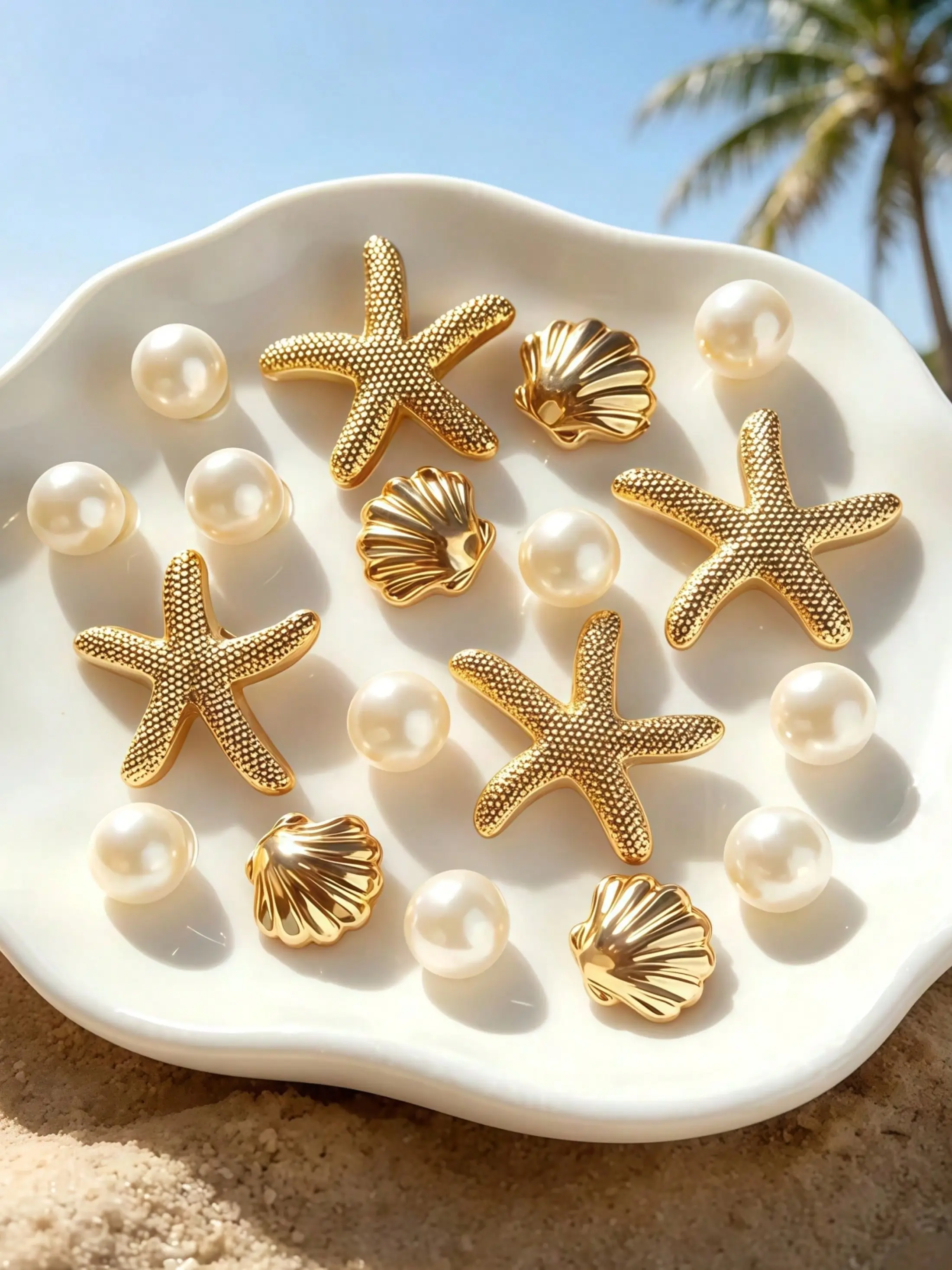 18-Piece Shell Shoe Decor Set, Sparkling Rhinestone Conch Accessories, Detachable Starfish Buckle, DIY Shoe Clips for Women, Shoe Decoration Charms