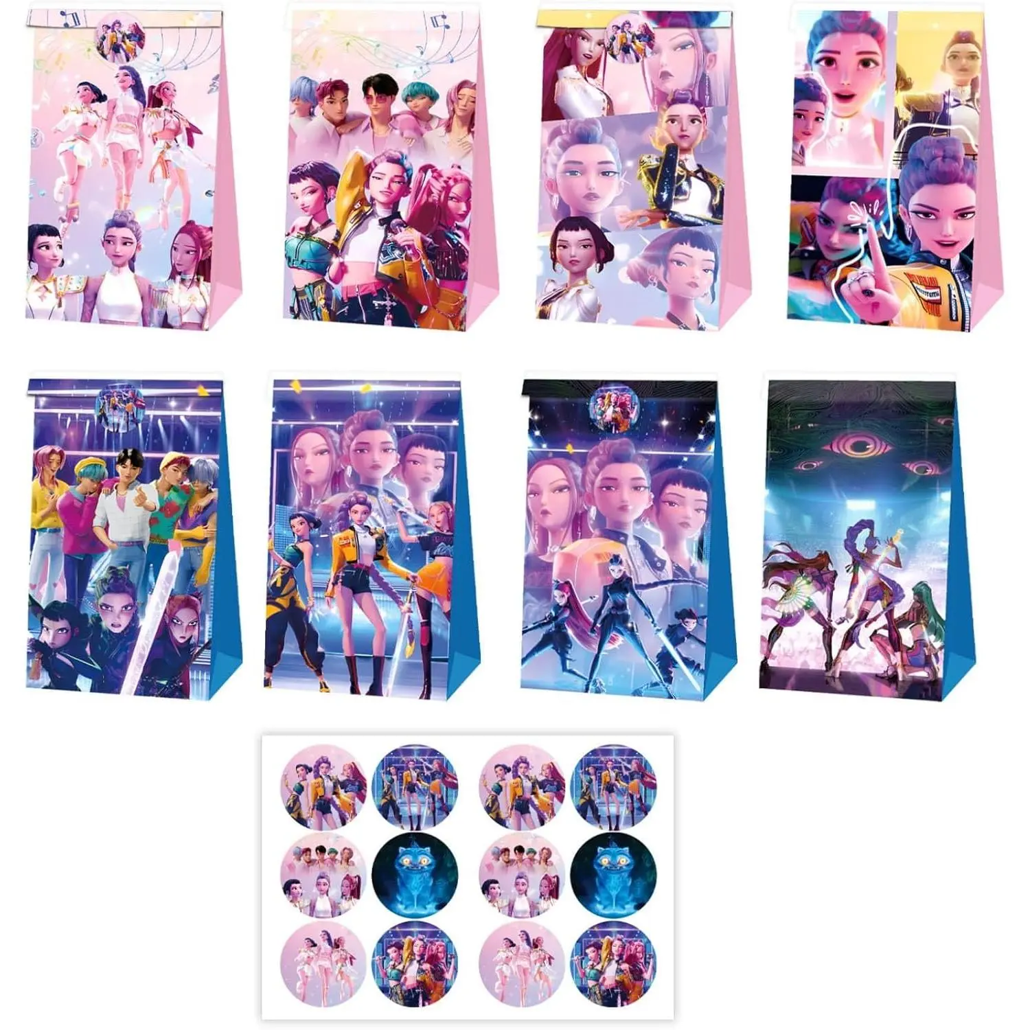 12 count Cartoon Birthday Party  Bags Goodie Bags,Party Supplies for Birthday Decorations Party Favors