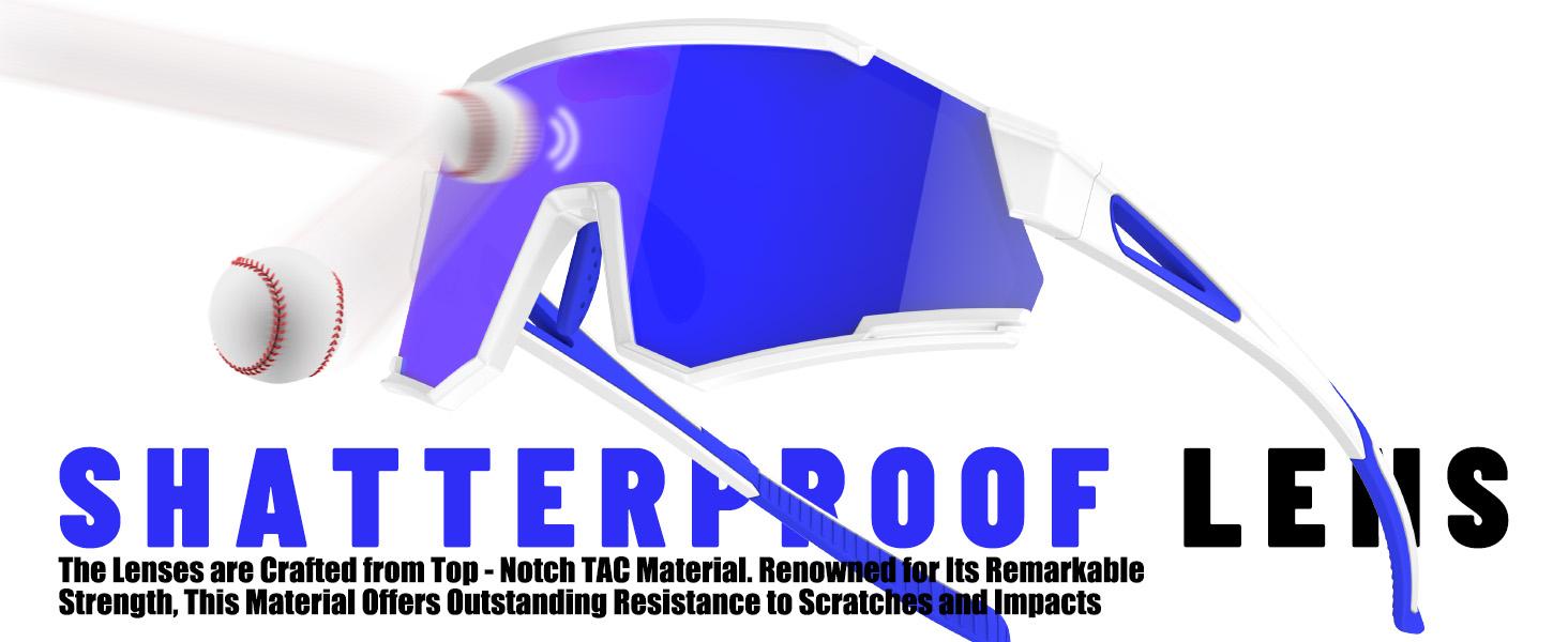 Polarized Kids Sunglasses, Youth Baseball Sunglasses Ultra-Light TR90 Frame UV400 Sports Cycling Glasses for Boys Girls