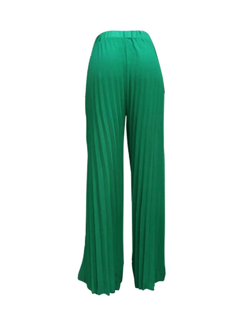 Women's Pocket Pleated Wide Leg Pants, Casual High Waist Trousers for Spring & Fall, Women's Bottoms for Daily Vacation Party