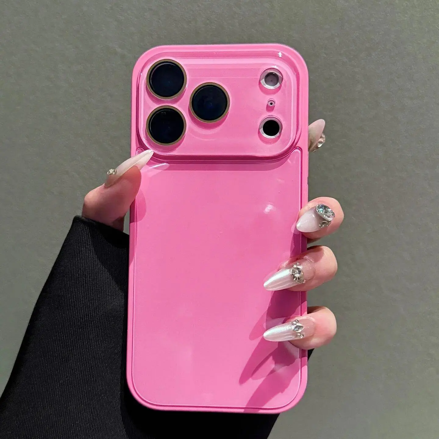 Candy Macaron Series – Skin-Feel Crystal Clear Case for iPhone 17, 16, 15, 14, 13 Pro Max – Soft TPU Bumper + Hard PC Back – Full Lens Coverage – Cute, Minimalist, Pink & White