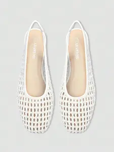 Women's Leather Weave Back Strap Flat Heel Sandals, French Elegant Office Date Shoes, Comfortable and Stylish Footwear for Daily Wear