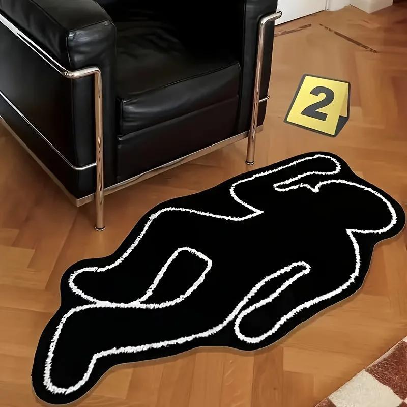 VIKAMA Crime Scene Creative Rug Comfortable Noise-Reducing Entrance Mat Bedroom Entryway Bedside Rug Home Decor VIKAMA Crime Scene Creative Rug Comfortable Noise-Reducing Entrance Mat Bedroom Entryway Bedside Rug Home Decor