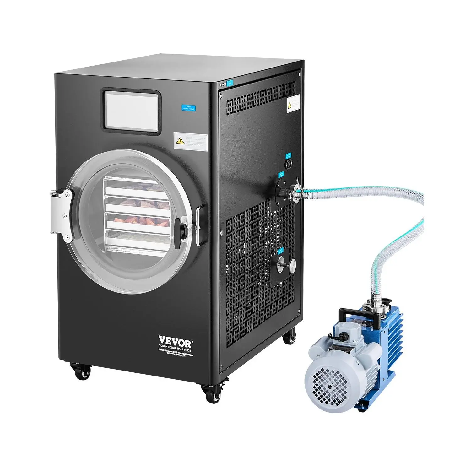 【DealsForYouDays】VEVOR Vacuum Freeze Dryer Machine, 8.8-13.2 LBS/Batch Food Freeze Drying Machine with 4-Layer Trays, Vacuum Pump, Adjustable Timer and Temperature Control, for Fruits Vegetables Meat, Black