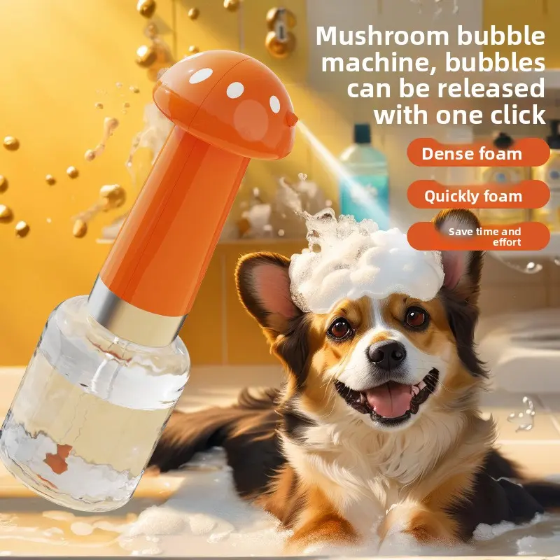One-Touch Pet Bath Foam Dispenser, Shampoo Diluting Foaming Pump for Dogs & Cats, Gentle Rich Foam Maker for Pet Grooming & Daily Bath Time