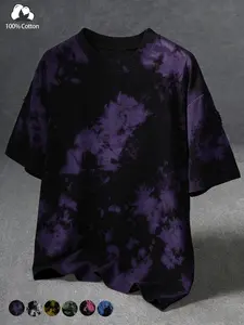 Unisex Vintage Street Style Tie-Dye Cotton Summer Short Sleeve T-Shirt, Y2K Fashion, Couple, High Street Culture, Casual Daily Wear