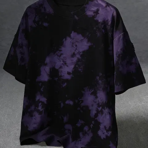Unisex Menswear Vintage Stylish Street Style Tie-Dye Summer Short Sleeve Cotton T-Shirt, Stylish Tee, Y2K Fashion Streetwear, High Street Culture, Couple's Matching Casual Daily Wear