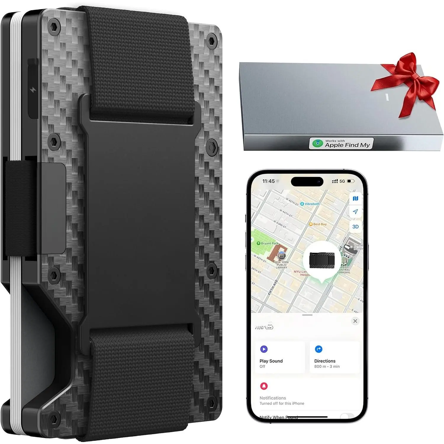 Trackable Wallet for Men |-in Find My (iOS Only) RFID Blocking