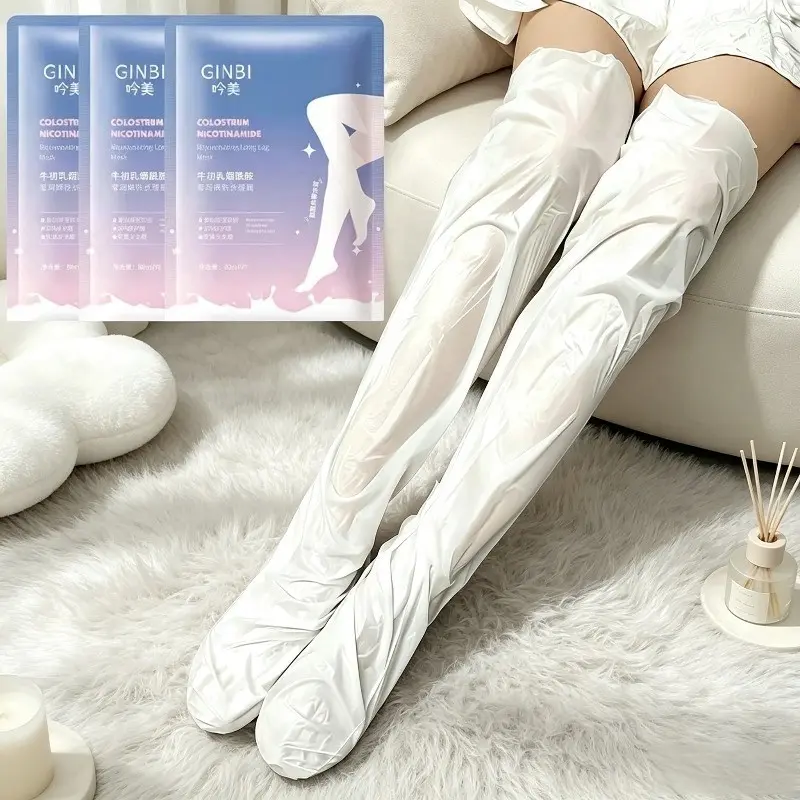 3pcs  Extra Long Leg & Foot Masks, Whitening & Moisturizing Treatment Masks for Full Legs, Gently Exfoliate Dead Skin & Soften Calluses, Repair Cracked Rough Heels, Long-lasting Hydration to Brighten Leg Skin