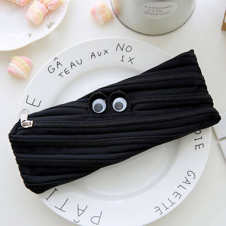 Creative Monster Zipper Pencil Case, Funny All-in-One Pull-Out Pen Bag, Cute Student Stationery Organizer