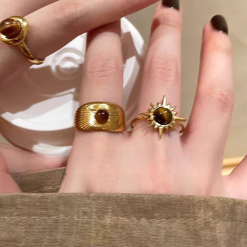 Tiger's Eye Alloy Ring