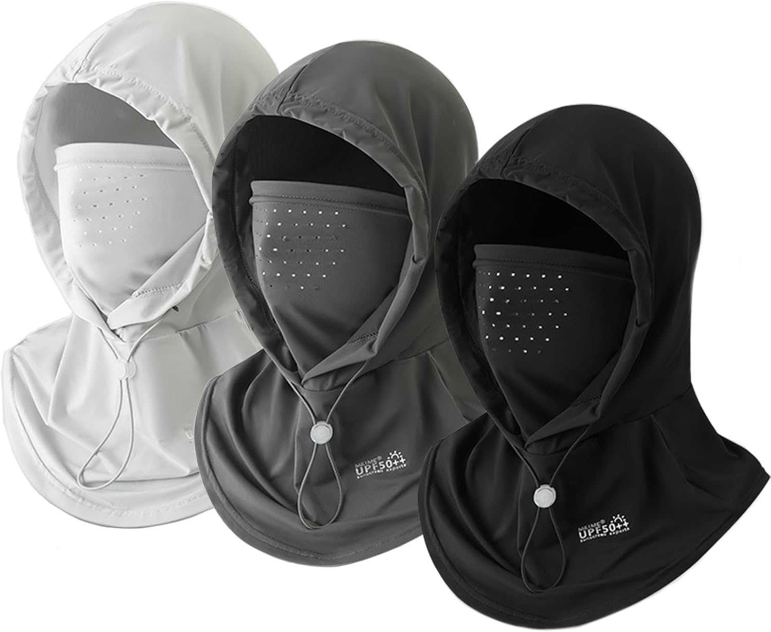 3 Packs Cooling Summer Balaclava Face Mask for Men Women, Breathable Holes UV Protection Sun Face Shield, Dustproof Full Head Mask for Fishing Motorcycle Cycling Hiking, Adjustable Outdoor Sports Gear.