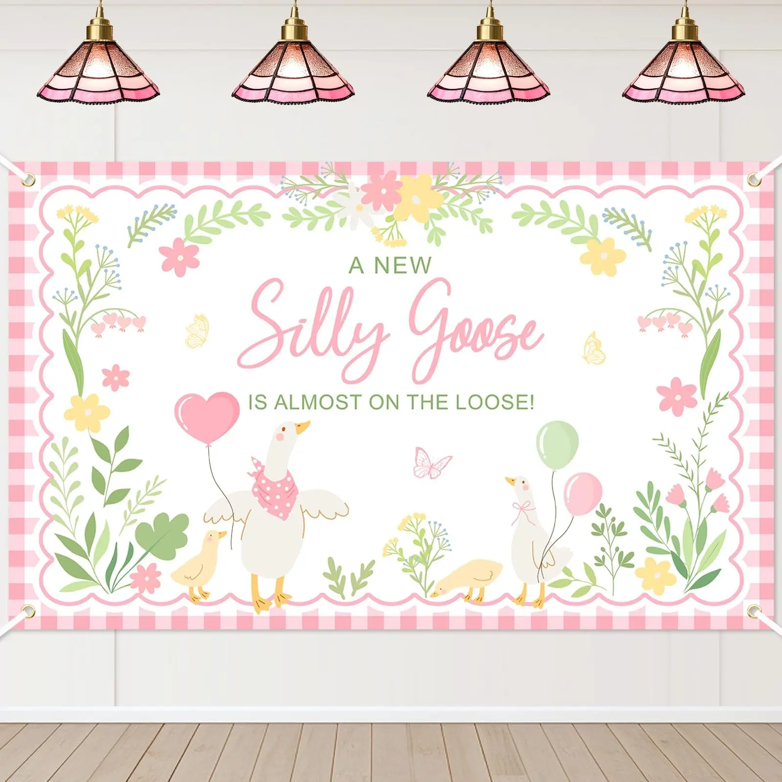 Baby Baptism Party Backdrop Banner, Goose Baby Baptism Party Decoration, Fun and Festive Design, Perfect for Celebrations
