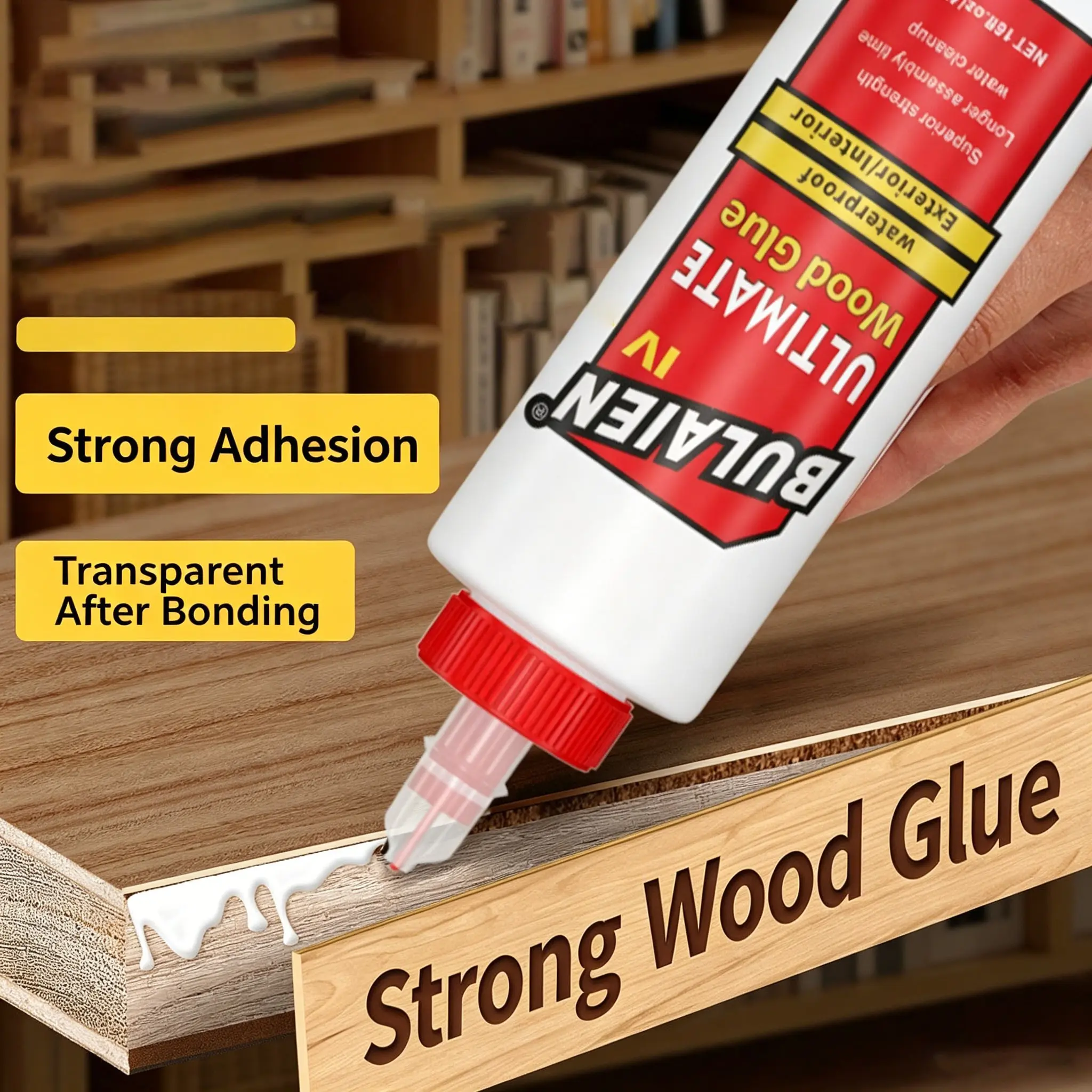 Quick-Dry Wood Glue for Furniture, Strong Latex Adhesive, 118ML/237ML/473ML, Ideal for Daily Use and Factory Applications