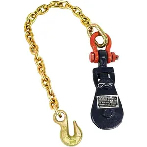 2 Ton Snatch Block with Chain Flatbed Tow Truck Rollback Wrecker Car Carrier Cable