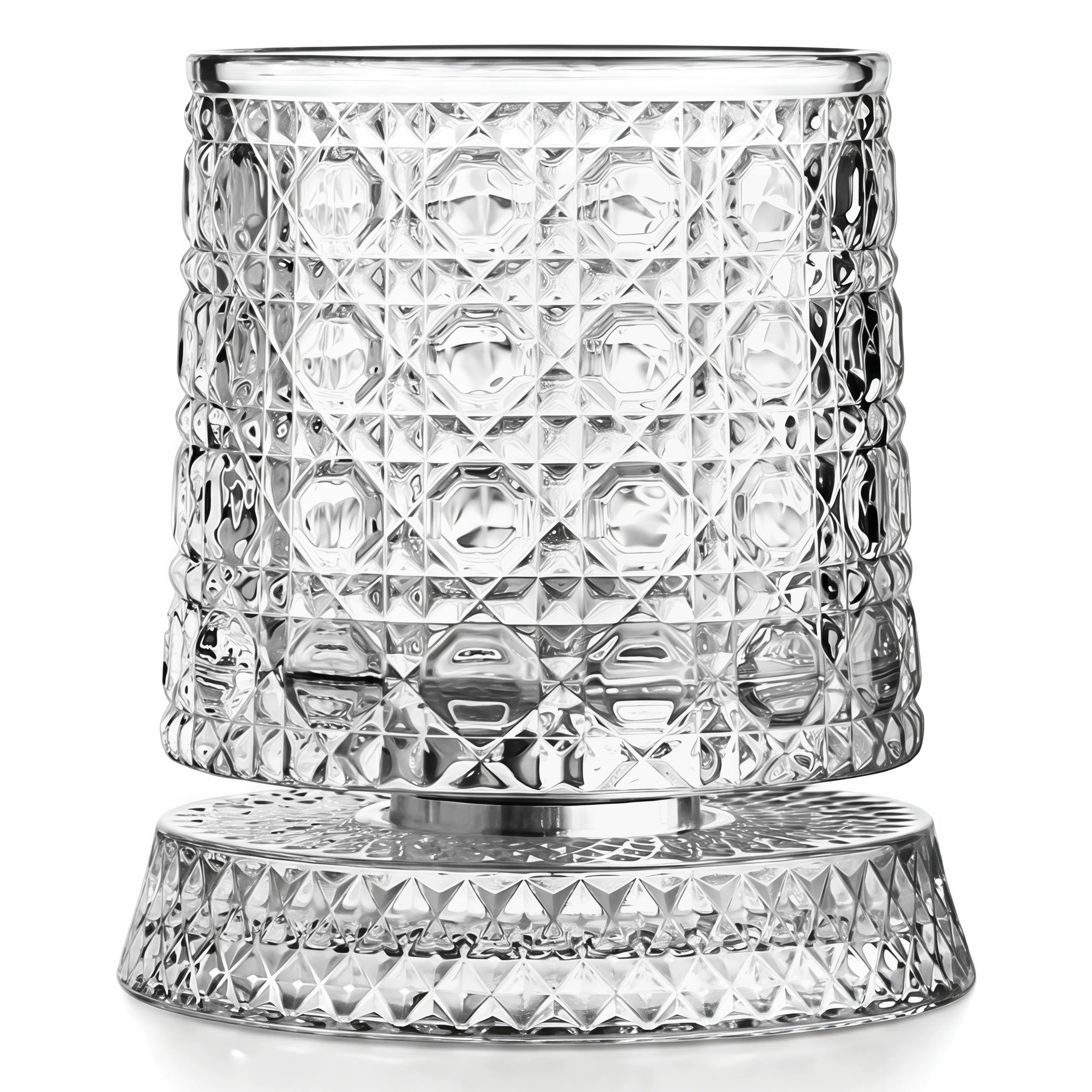 360° Rotate Crystal Whiskey Glass - Single-Rotating Vintage Bourbon Glass, Home Bar Dynamic Glassware, Unique Gift for Men, Festive & Party Cup, Crystal Glass