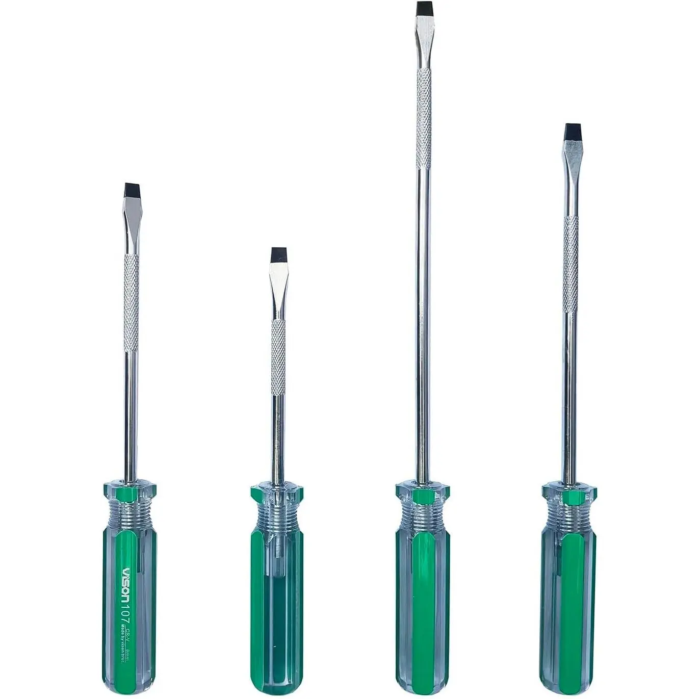 4- Flathead  Tip Screwdrivers,Hand Tools Set with 6x100mm, 6x125mm, 6x150mm 6x200mm for , Automotive, and DIY Projects